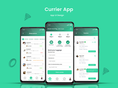 Currier App app app design currier app design graphic design ui ui design ux