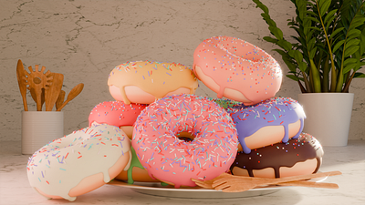 Donuts 3d blender donuts