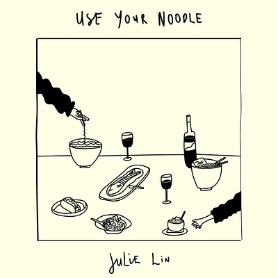 Substack Branding for Julie Lin branding cuisine design food graphic design illustration podcast art substack wine