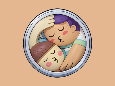 The Intimate Bond 3d cartoon couple cute design hug icon illustration lovers pastel rendering valentine