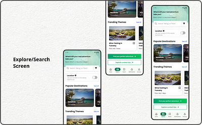UI Challenge - Day 19 carousel dailyui explore location mobileui search traveltourismapp ui uidesign uidesignchallenge uiux userexperience uxdesign