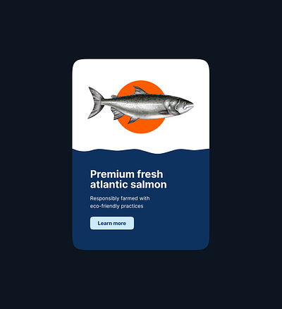 Web ui card for a Japanese fish website fish website japan salmon ui ui card web web card web design