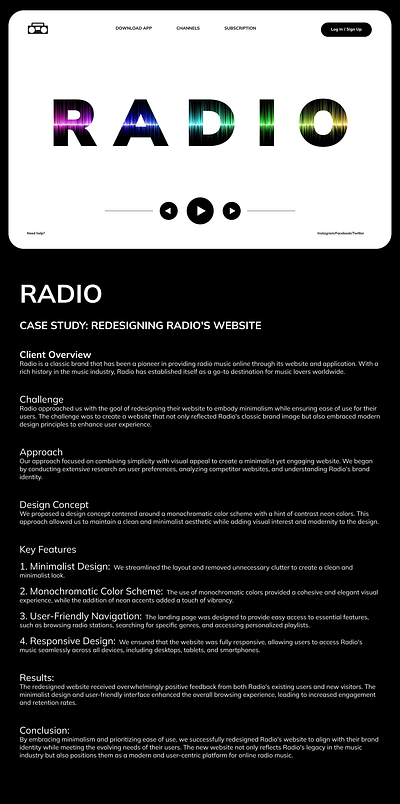 RADIO : website design design minimal ui ux uxui web design website design