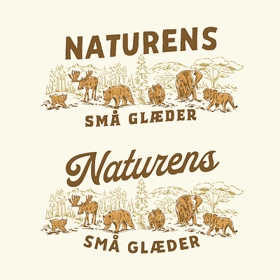 Naturens Små Glæder animals branding design hand drawn design illustration illustration vintage logo logo design nature vintage logo woods