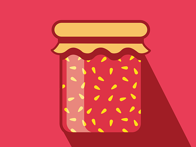 Strawberry jam 2d graphic design icon illustration pink red srawberry strawberry jam summer vector yellow