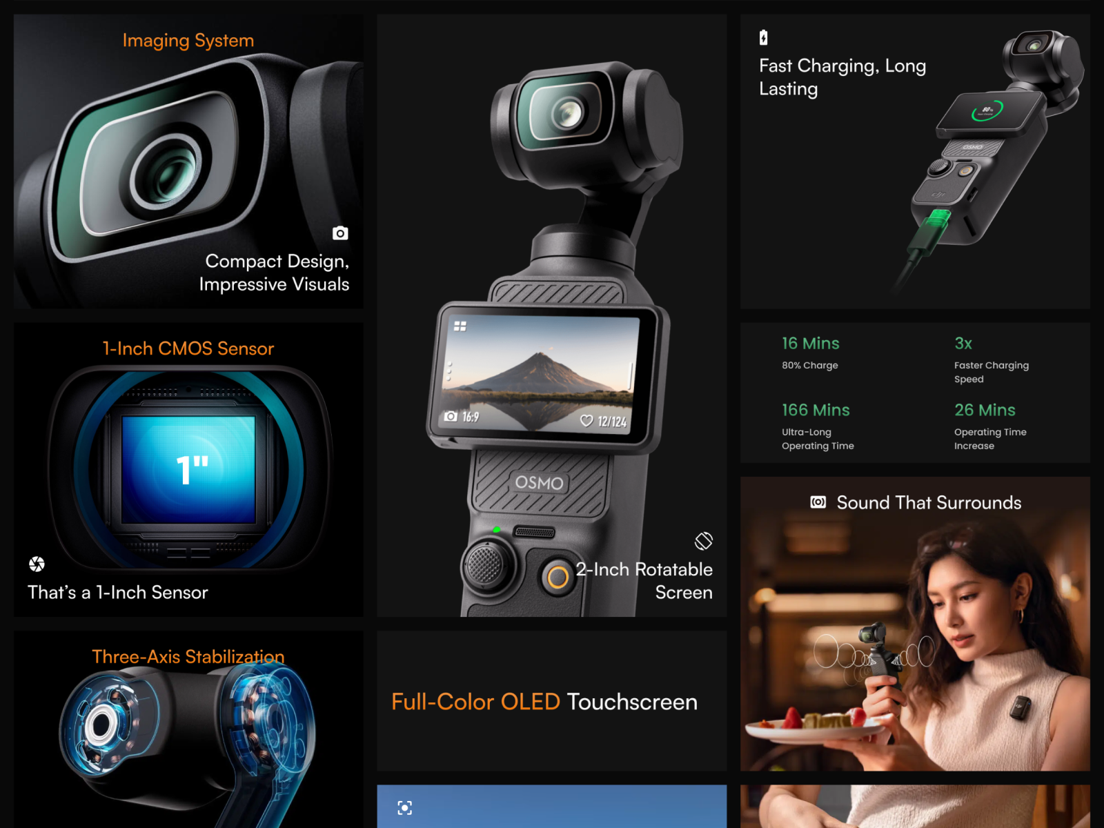 DJI — 🍱 Bento style landing page bento branding camera dji dji osmo pocket figma handheld landing page ui ux website