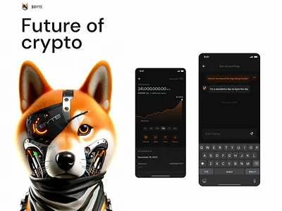 Byte App Concept - Trading and chatting with Ai app app design chat crypto design interaction mobile trading ui ux