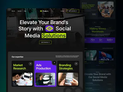 Peak Pro - Landing page for Social Media Agency agency brand agency desktop figma figma community landing page social media social media manager ui web