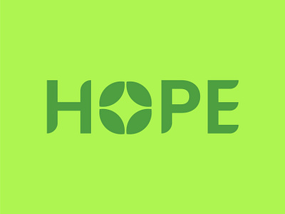 Logo design for hope company eco friendly green logo lettermark lettermark logo light light logo mark natural nature logo plant simple logo wordmark wordmark logo