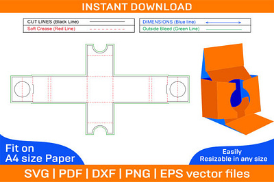 CC Camera Packaging Box Dieline Template box box die cut branding design dieline illustration packaging packaging design vector