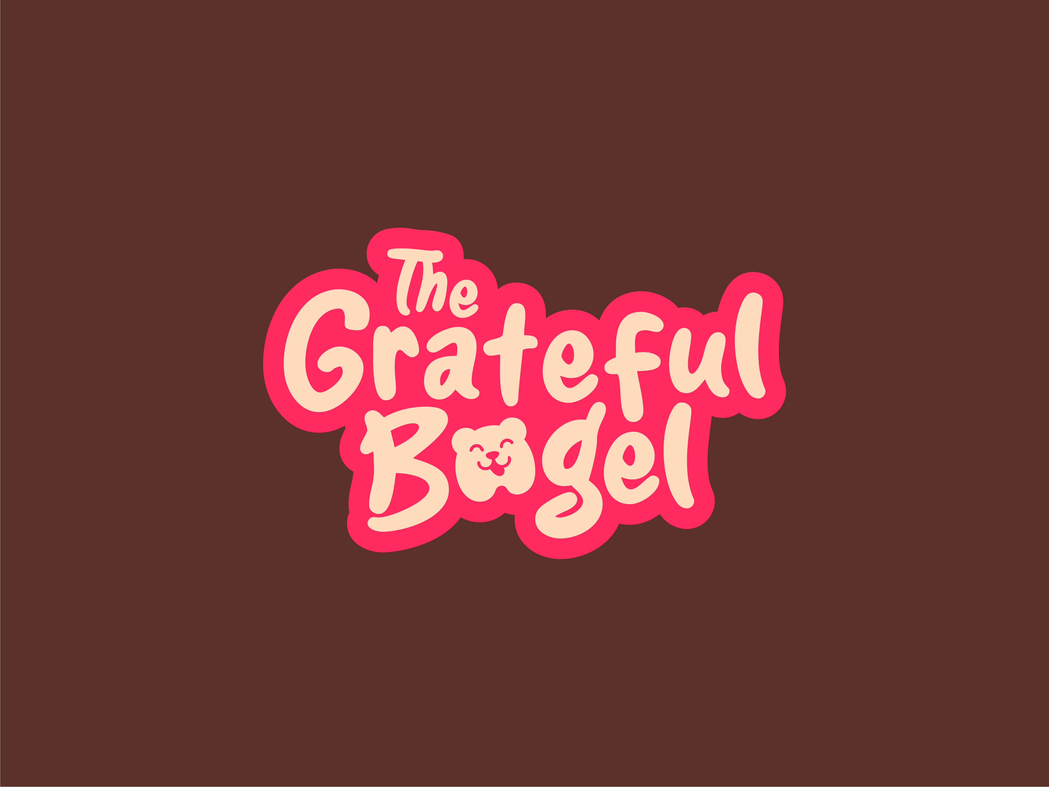 Logo design for the grateful bagel bagel bagel logo bakery logo bear bear logo brand cake logo fun logo gummy bear logo icon kids logo lettermark logo mark wordmark