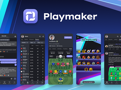 Playmaker animation app fantasy football fpl game interface mobile app ui ux