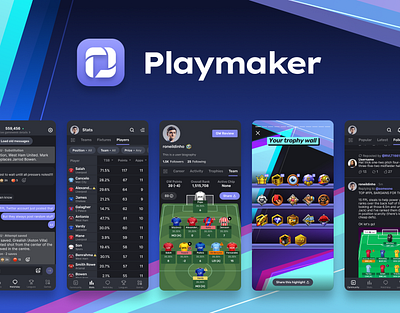Playmaker animation app fantasy football fpl game interface mobile app ui ux