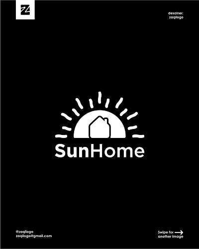 Sun Home Logo branding design graphic design home logo logos logotype modern simple simple logo sun sun home logo vector