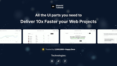 Material Tailwind Pro admin application auth buttons charts dashboard ecommerce features figma hero kpi card marketing presentation react responsive sections table tailwindcss ui web design