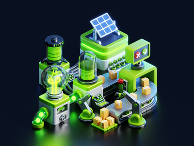 3D Smart Product Quality Checking 3d 3d isometric blender conveyor cycles eevee factory illustration isometric quality checking smart sorting ui illustration web illustration