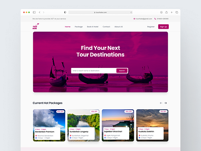 Tourhobe - Travel Agency Landing Page landing page responsive design tour agency travel agency trending ui uidesign
