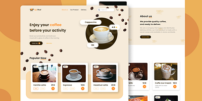 Coffee Shop Web App branding coffee design development eat figma landing page marketing restaurant ui uiux ux web app