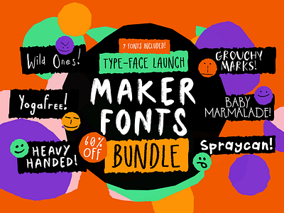 Maker Fonts Type-Face Launch Font Bundle 60% OFF branding design font graphic design illustration typography vector