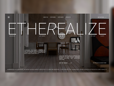 Etherealize - interior design agency ai branding design graphic design illustration interior design interior design agency logo minimal typography ui ux uxresearch web design