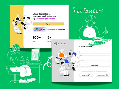 Signup page for a freelancer platform animation app branding creativity css design website html java script platform sign up ui ux web design