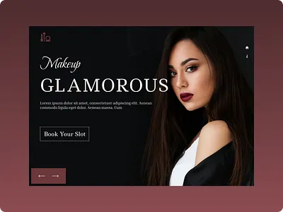 Glamorous Makeup Hero Section figma glamorous makeup makeup website design professional website design responsive website design ui website design