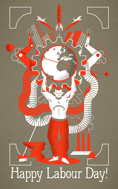 Happy Labour Day! book cover cover design graphic design illustration illustrator labour minimalist poster texture vector