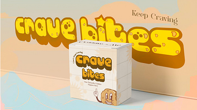 Crave Bites Cookies - Keep Craving brand identity branding cartoon graphic design logo logodesign minimalist retro