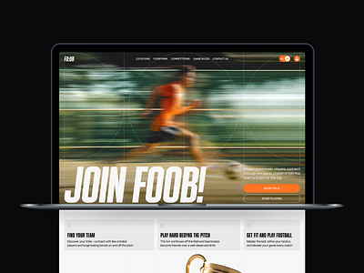 FOOB — Football players platform redesign anthracite booking branding fitness football research sport design ui