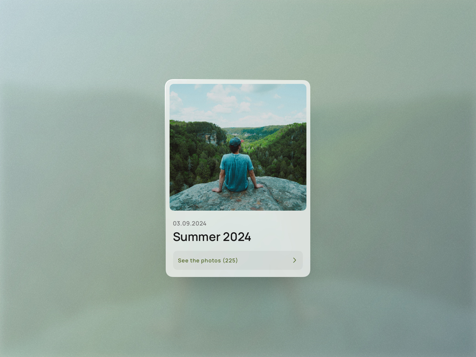 A photo album cover album app button clean cover design graphic design green grid photo rectangle rounded semi transparent shadow sketch sketchapp square title ui ux