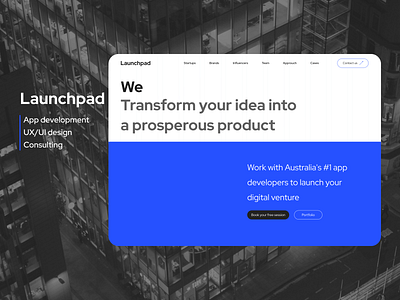 Launchpad - mobile and web development business design development figma it minimal mobile ui website