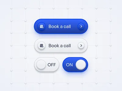 Button Component - 2024 2024 3d blue button button set card component design icon landingpage minimal shadow skeuomorphism toggle trend ui uidesign user interface webdesign websitedesign
