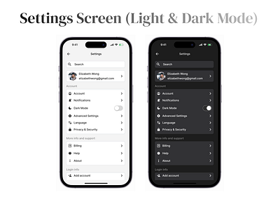 Settings Screen UI Design figma settings ui design user experience user interaction ux design uxui