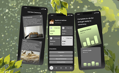 Ceremony Checklist App app design pen spark ceremony checklist ceremony planning checklist app event app mobile app pen spark planning app reminder app to do list ui usability wedding app wedding palnning