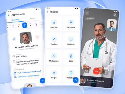 Healthcare record management mobile app redesign - Medyear app design design system ui ux