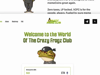 CFC Meme Coin Website crypto design landing page ui website