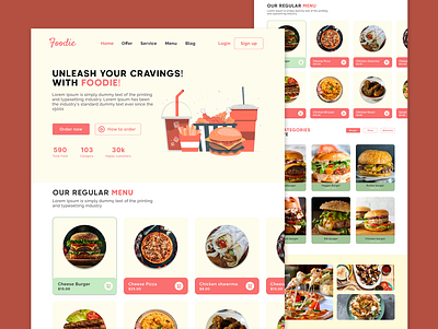 Food Web Design Concept apps design design e commerce website food website graphic design restaurant shopping website ui ui design ux design web design website deisgn