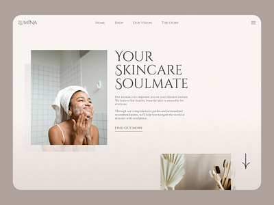 Skincare - Website UI Design beige branding ecommerce figma graphic design natural color neutral skin skincare ui