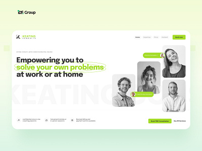 Keating consults consulting corporate green hero landing minimalism platform ui ux webdesign wordpress