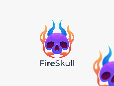 Fire Skull branding design fire skull graphic design icon logo skull coloring skull logo