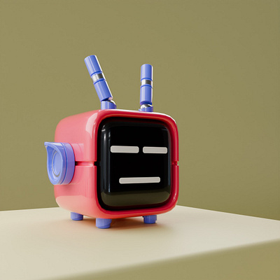 Annoyed, Robot TV, made in Blender 3d
