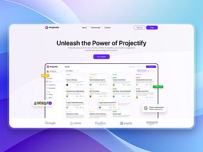 Website design for project management system - Projectify. branding design logo ui ux website