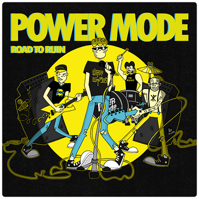 Power Mode x Ramones adobe illustrator album album cover band cartoon cartoon character character design cover cover art cover design illustration music original character punk rock swiss vector vinyl wacom