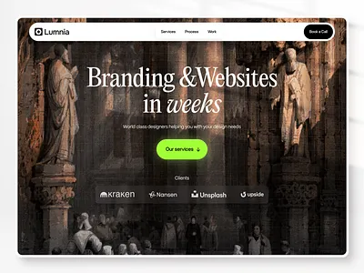 Lumnia Hero section agency branding design design studio flat logo studio ui ux web web design website website design