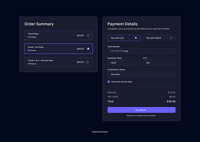 Checkout Page Recreation checkout checkout page daily ui daily ui challenge dailyui design order summary outline pay payment payments ui web web design