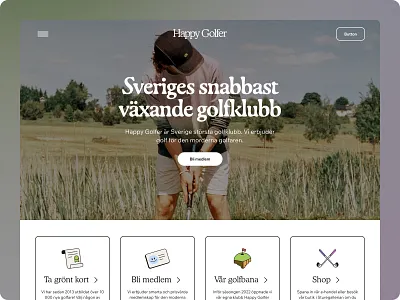 Happy Golfer. Rocking hygge! golf ui vibe web