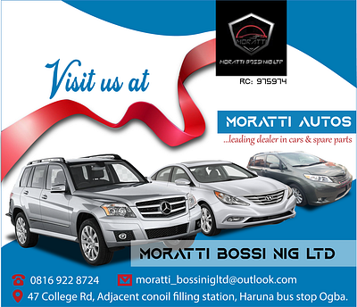 flyer design for Moratti Bossi Autos branding design