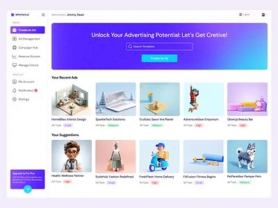 📣 Ads Management Web App UI concept ads ads management advert bright clean colorful contrast creative dashboard design fancy layout menu minimal purple section typography ui vibrant web app design