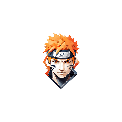 Geometric Naruto Logo 3d branding graphic design illustration logo vector