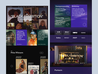 Black Ambition Website digital landing page music product design ui design website